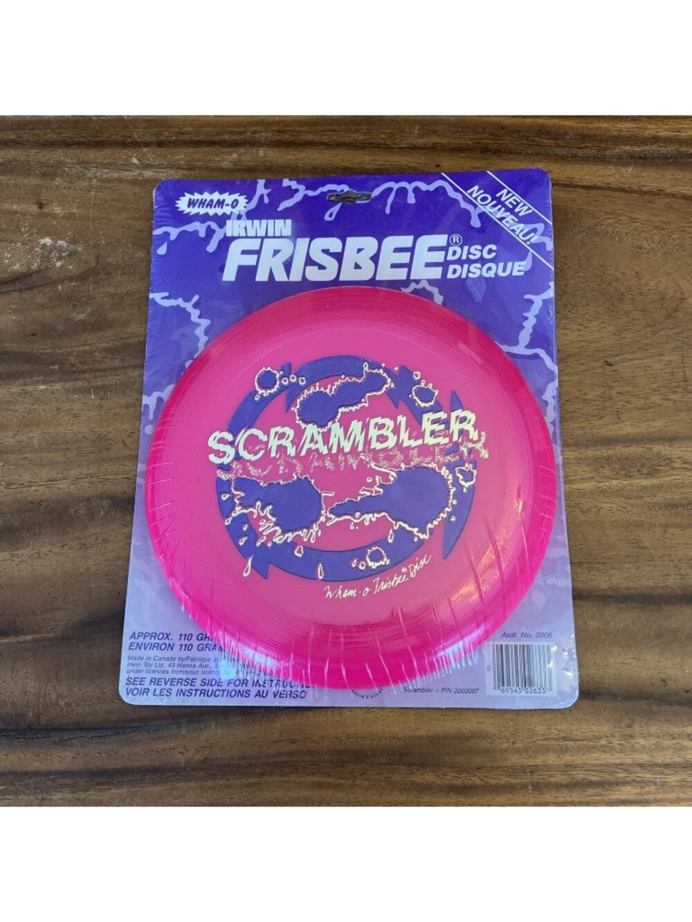 Rare Vintage 1986 Wham-O Scrambler Frisbee Disc New Sealed - Hot Pink